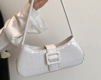 Fashionable Belt Lock Buckle Handbag, New Summer Shoulder Bag With Texture, Shoulder Bag