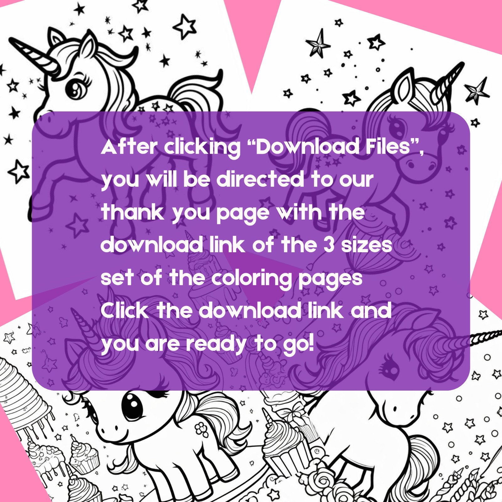 200+ Printable Coloring Pages for Kids, Unicorn Coloring Book, Cute