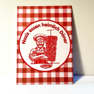 Cartão postal político: nazistas comendo kebabs secretamente, cartão FCK AFD, feminismo, nunca mais, antifascista, fck nzs, sem racismo, ativismo da CDU