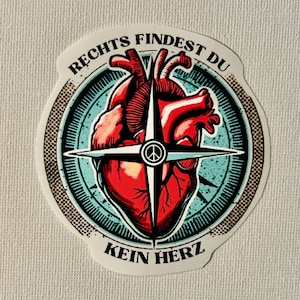 Rechts vind je geen hartjessticker – nooit meer, antifascist, fck afd, fck nzs, geen racisme, antifa, CDU | Politiek stickeractivisme