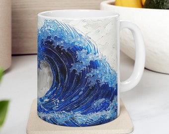 La Grande Onda di Kanagawa Tazza, Onda Giapponese, Manga Giapponese, Opera d'Arte Classica Asiatica Pittura Hokusai, Regalo per la Festa del Papà, Amante degli Anime