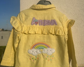 Personalisierte Jacke mit Regenbogennamen