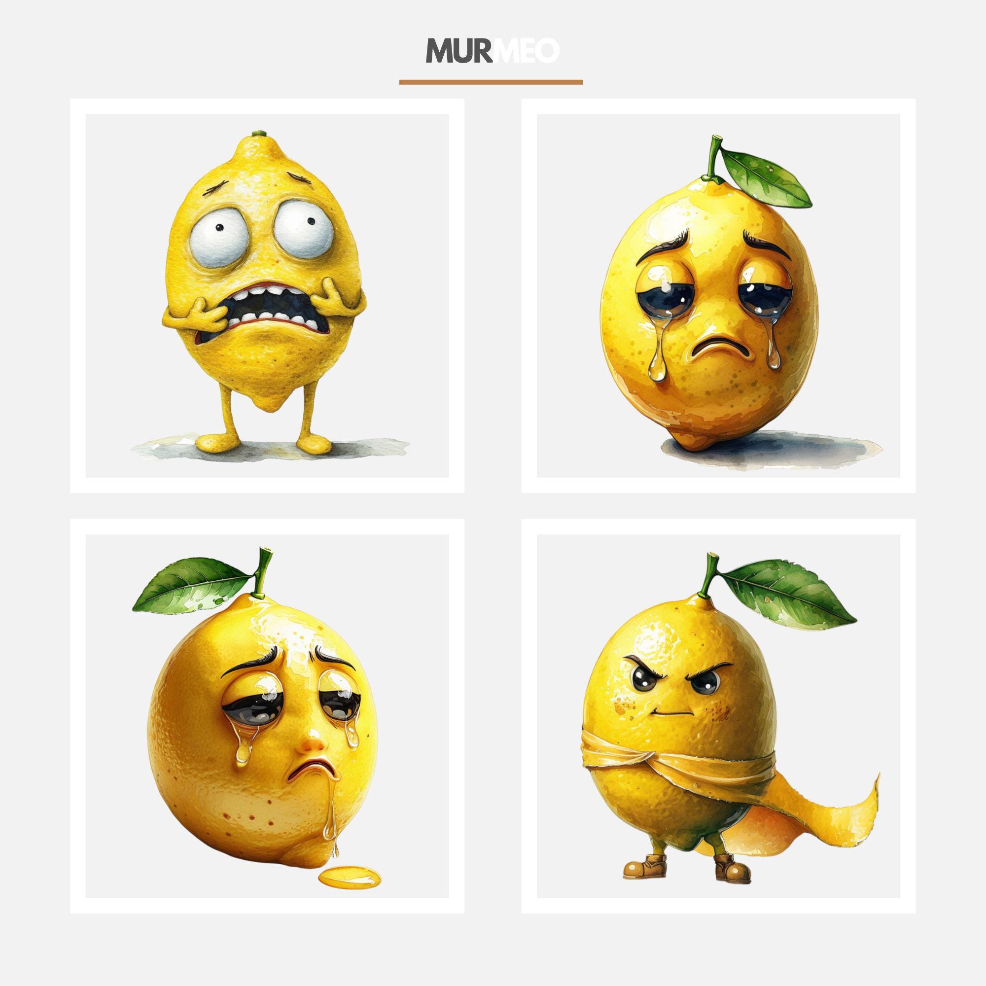 Lemon Emotes Lemon Emotes Clipart Set, 15 PNG Images With Transparent Background ...