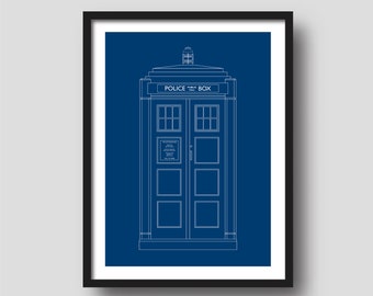 TARDIS Poster, Digital Download Art, Minimalist Poster, Print at Home