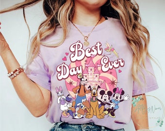 Vintage Disney Best Day Ever Shirt, Retro Disney Castle Shirt, Mickey and Friends Shirt, Disney Family Vacation Shirt, Disney Women Shirt