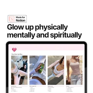 Ultimate Glow Up Notion Template | All-In-One Planner | That Girl Notion Planner | Goals, Habits, Health, Fitness, Wellness , Beauty etc.