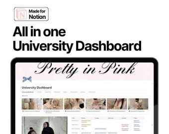 Notion Template University Planner | Academic Planner, University Planner for Notion | Assignment Tracker College Planner