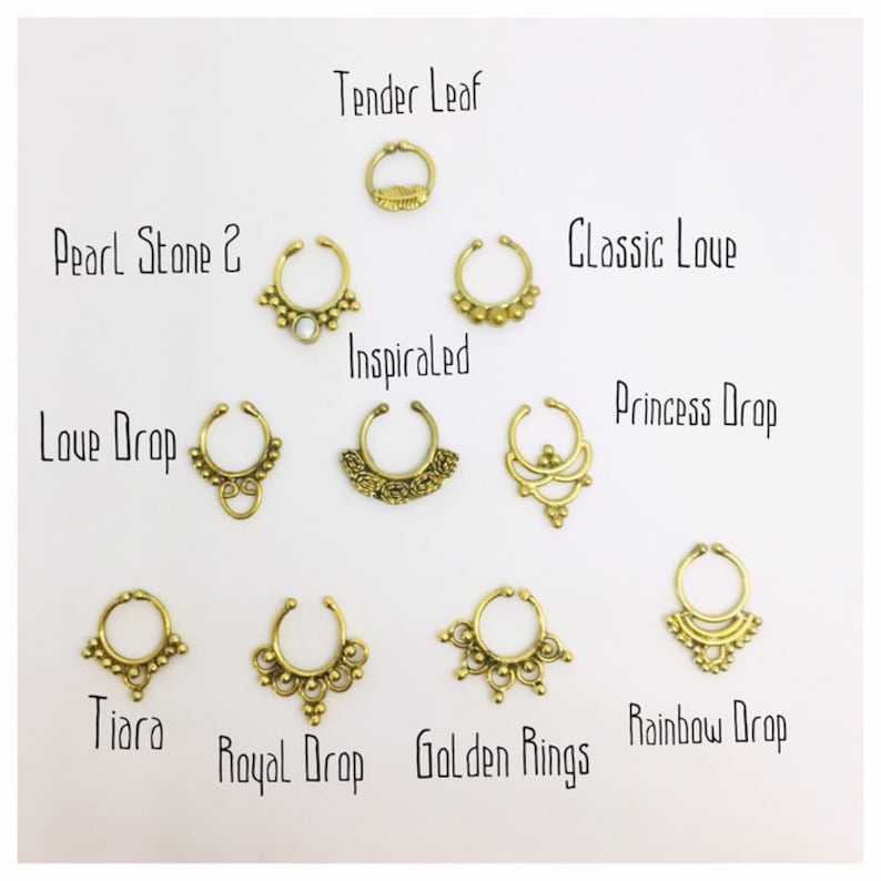 10 Septum Rings Variety Pack of 10 Faux Septum Nose Ring Etsy