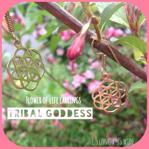 Flower of Life Earrings // Seed of Life Earrings // Simple Flower of Life Sacred Geometry // E12