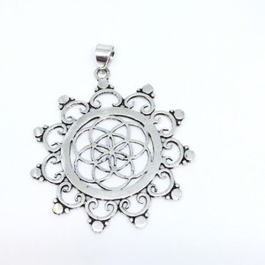 Seed of Life Pendant Silver Plated Galactic Guardian Amulet
