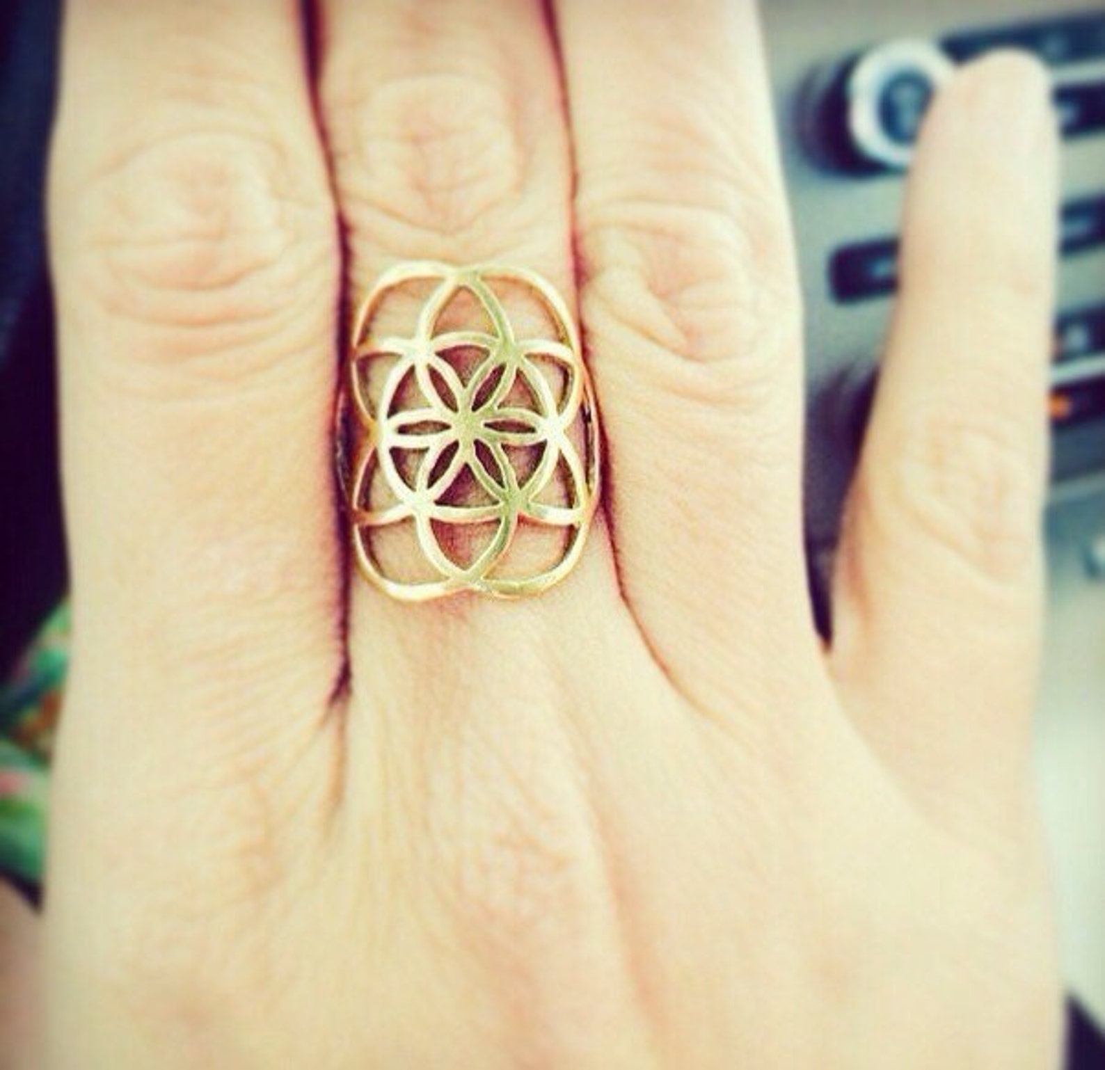 Flower of Life Ring Seed of Life Ring Sacred Geometry Ring Etsy