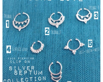 PLAYA SALE * Fake Septum Nose Ring (Clip on) Silver