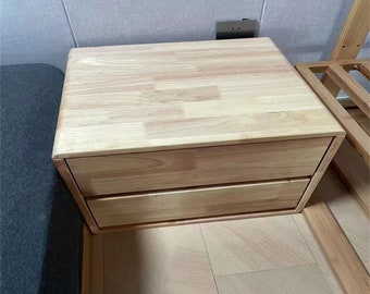 Pure Solid Wood Bedside Cabinet - Modern Minimalist Charm