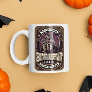 Professional Zombie Bait Club Mug (Female) - Essential Drinkware for Lady Zombie Aficionados and Undead Coffee Lovers