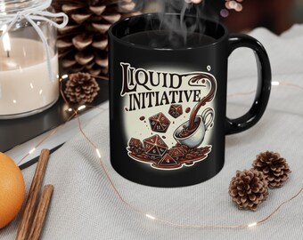 Liquid Initiative Mug - Essential Morning Brew for Dice Rollers and Coffee Lovers, Enthusiasts, Shiny Math Rock Fans