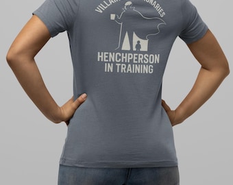Villainous Visionaries T-Shirt | Henchperson in Training Uniform | Evil Internship Tee | Funny Supervillain Gift | Cosplay, Con Merch