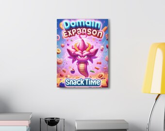 Domain Expansion - Snack Time Canvas Print - Colorful and Whimsical Fantasy Art for Anime Fans