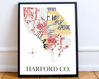 Harford County Neighborhood Map with Maryland Flag