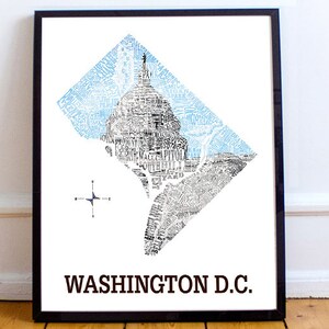 Washington D.C. Neighborhood map with Capitol Building