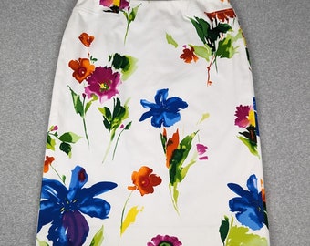 Vintage Carlisle Straight Pencil Skirt Women's Size 8 Floral Multicolor 90s