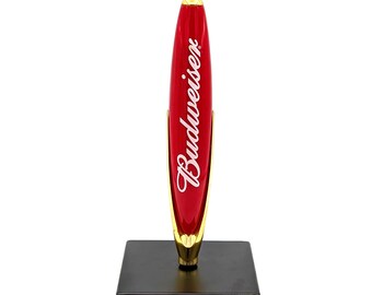 Vintage 90s Budweiser Prestige Tap Handle Classic Draft Red Gold Molded Plastic