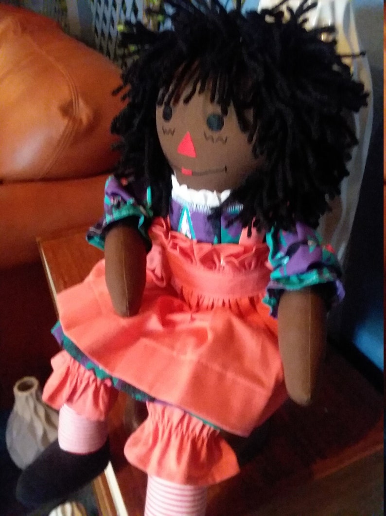 Ebony 20 Raggedy Ann Handmade Dollethnic Dollbaby Etsy