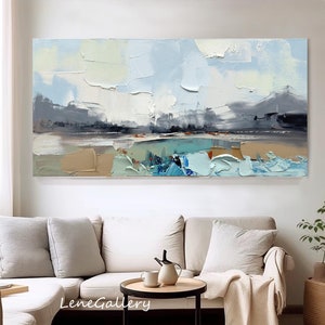 Large Abstract MountaIn Oil Painting On Canvas,Large Original Abstract Landscape Oil Painting on Canvas,living room wall art