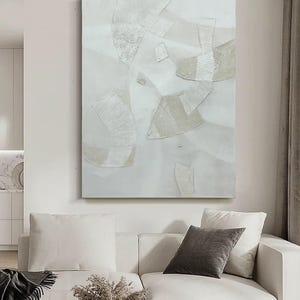 Beige Wabi Sabi Wall Art,Pure Beige Minimalist Art on Canvas,Beige Minimalist Art,Contemporary Painting For Living Room
