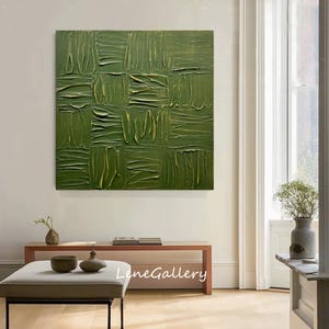 Original Green Texture Painting,Green Minimalist Wall Art,Green Abstract Oil Painting,Large Green Canvas Painting,living room wall art