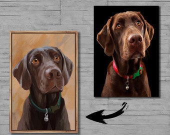 Custom Pet Portrait Painting from Photo, Pet Portrait Picture to Painting on Cork Fabric ,Pure natural environmentally friendly materials