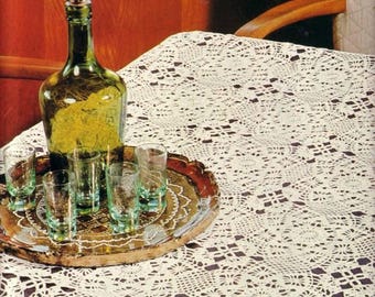 Rectangular tablecloth crochet pattern in PDF English Size 104 x 130 cm approx. Crochet Home Decor
