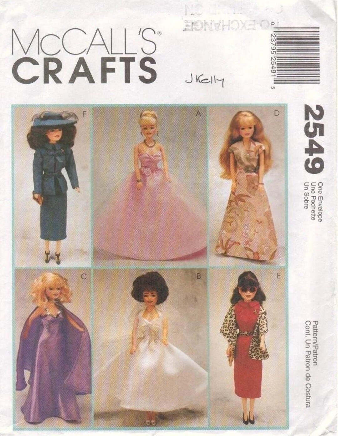 11 1/2 Inch Doll Pattern, Dress, Stole Pattern Doll Belt Pattern Gown ...
