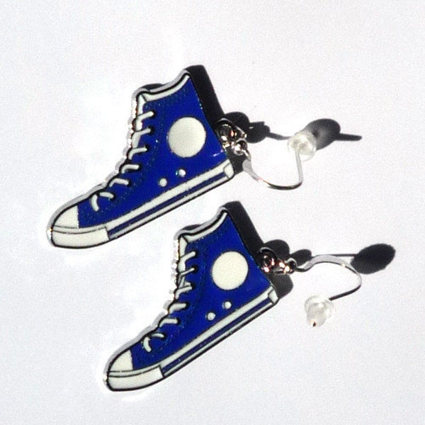 Royal Blue Running Shoe Earrings Chuck Taylors