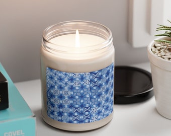 Scented Soy Candle, 9oz - Apple Harvest, Clean Cotton, Sea Salt + Orchid, 8 More - Delicious Smelling Candles, Great Gifts "Blue Bales"