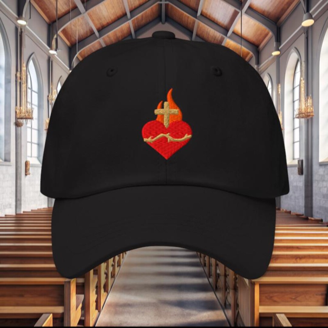 Sacred Heart Hat Premium Embroidered Catholic Cap Jesus Faith God ...