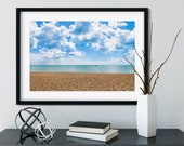 Shingle beach photograph Kent UK travel art print calm sea blue sky summer photographic wall art home decor photo big print poster 12x8