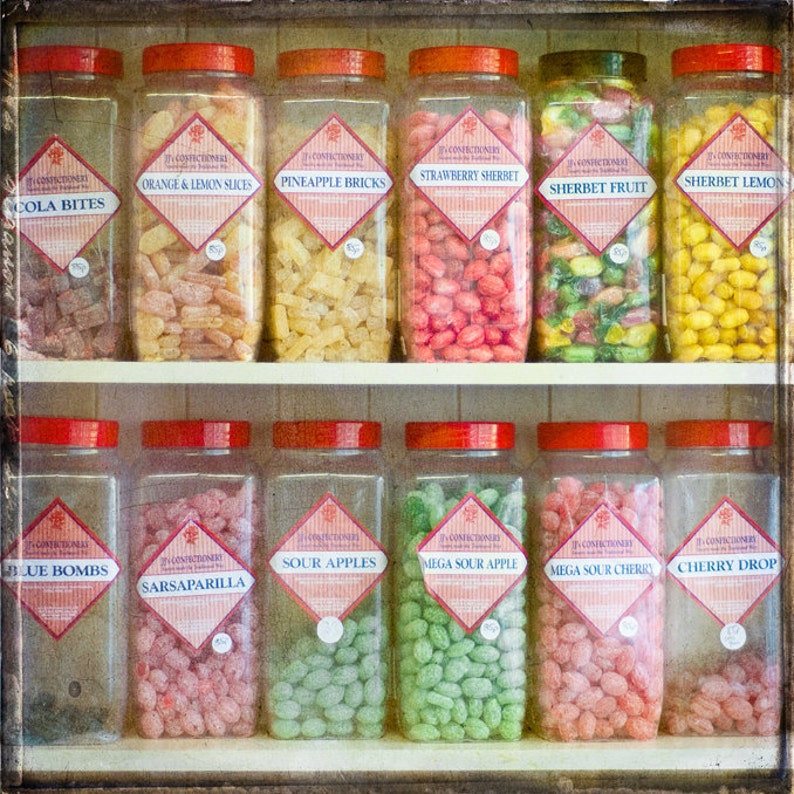 Note Card Jars of Sweets Candy Candies in Old Fashioned Jars Etsy