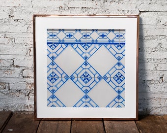 Blue and white Portuguese Azulejos tiles photography pattern fine art photo print wall art home decor poster print 22x22 12x12 18x18 (13)