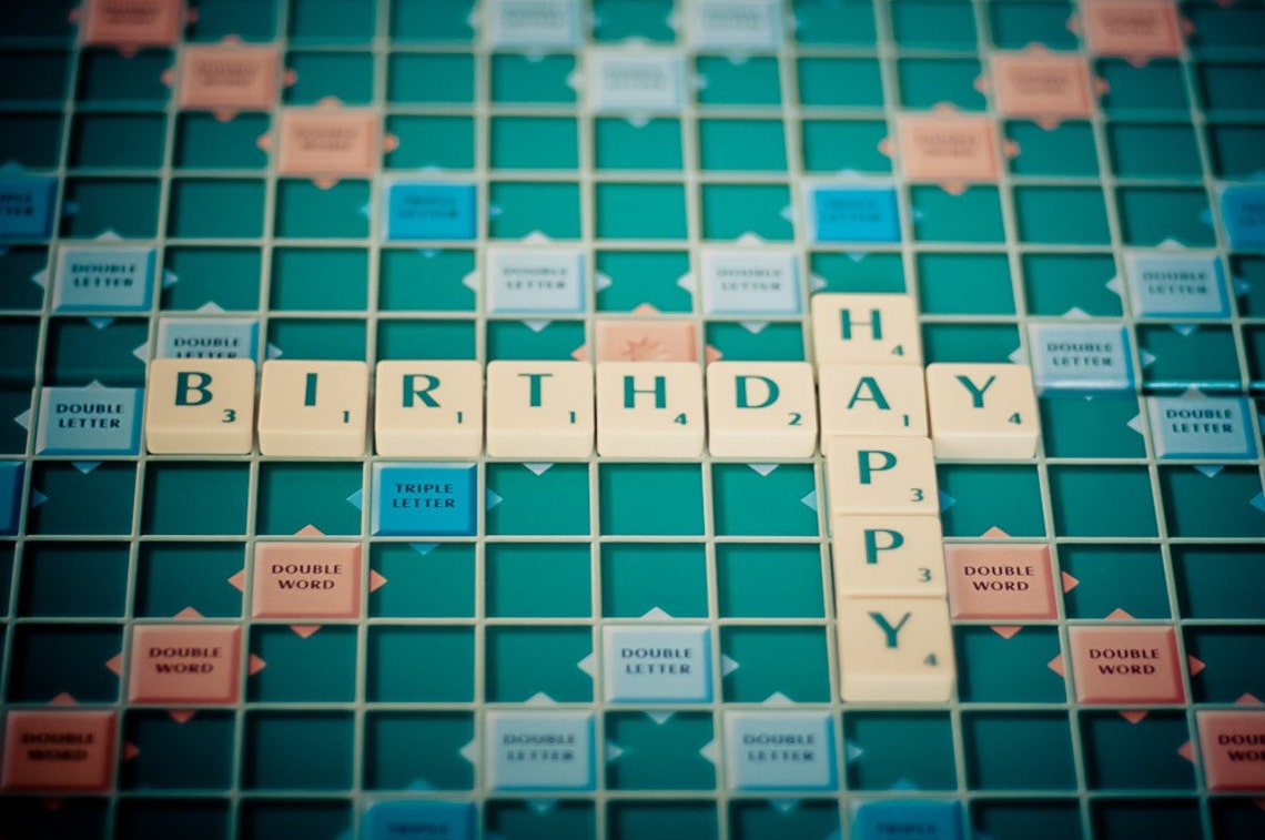 Birthday Card Scrabble Tiles Notecard Board Game Happy Etsy