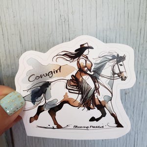 Plus Size Cowgirl Sticker, Cowgirl Sticker, Horse Rider Sticker, Western Sticker, Equestrian Sticker, Horse Sticker, Calcomonias Vaqueras