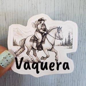 Vaquera Sticker, Cowgirl Sticker, Plus Size Equestrian Sticker, Plus Size Cowgirl Sticker, Pegantina Vaqueras, Horse Rider Sticker