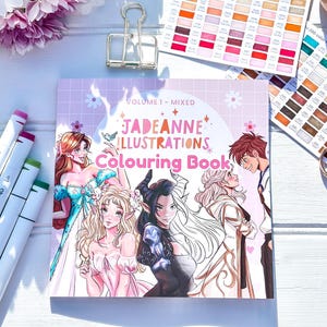 Fantasy Anime Colouring Book 31 Pages of Original Art and Fan Favourites | Stress Relief Activity Book Gift for Adults & Teens |