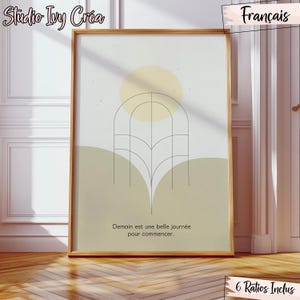 Demain est une belle Journée Pour Beginr Affiche Humoristique sur la Procrastination, Humor noir,, Poster Numérique à imprimer, Français