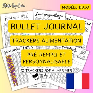 10 個の追跡者、Alimentation à Imprimer、Suivi Quotidien Mensuel Annuel、Journal imprimable、Bullet Journal、Français、Model Bujo