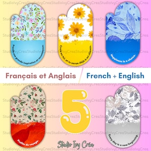 Lote de 5 Sublimações para Marque Page Grande Trombone, Png et Svg Para Projeto Créatif em Français Anglais, Fichier Numérique, Idée Cadeau