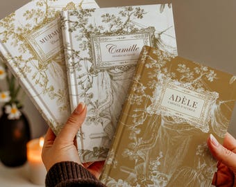 Carnet de notas personalizado con prénom texte, Journal intime, Agenda Vintage