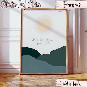 Demain est une belle Journée Pour開始者 Affiche Humoristique sur la Procrastination, Humor noir, Poster Numérique à imprimer, Français