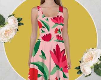 Skater Dress, Flower dress, Mama dress, Mothers day gif, Casual dress, Spring dress, Woman dress