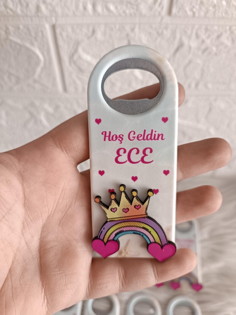 Imán personalizado para baby shower: abrebotellas con relieve imagen 8