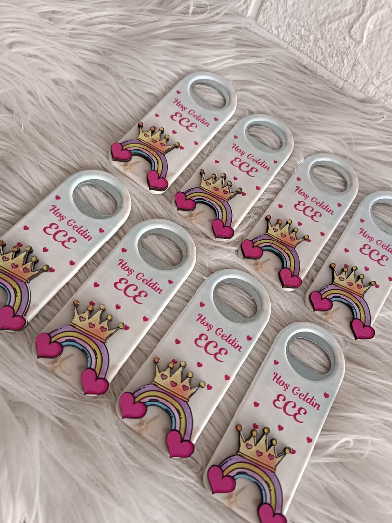 Imán personalizado para baby shower: abrebotellas con relieve imagen 9
